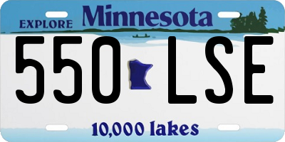 MN license plate 550LSE