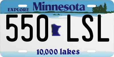 MN license plate 550LSL