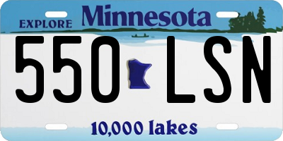 MN license plate 550LSN
