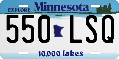 MN license plate 550LSQ