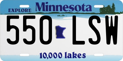MN license plate 550LSW
