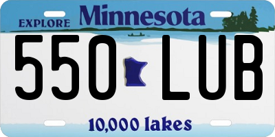 MN license plate 550LUB