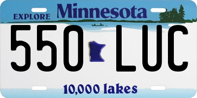 MN license plate 550LUC
