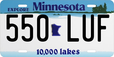MN license plate 550LUF