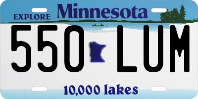 MN license plate 550LUM