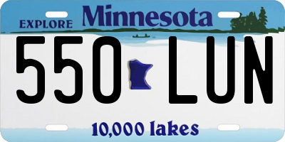 MN license plate 550LUN