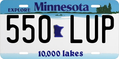 MN license plate 550LUP