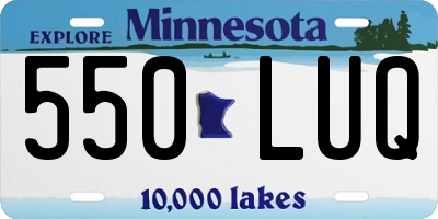 MN license plate 550LUQ