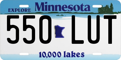 MN license plate 550LUT