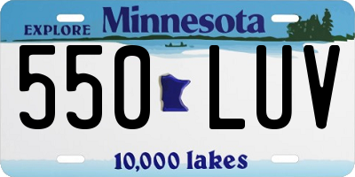 MN license plate 550LUV