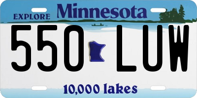 MN license plate 550LUW