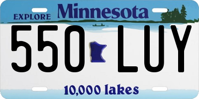 MN license plate 550LUY