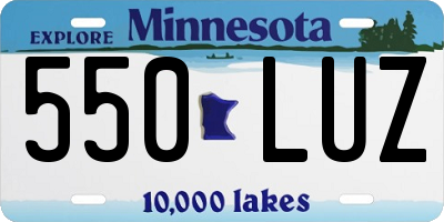MN license plate 550LUZ