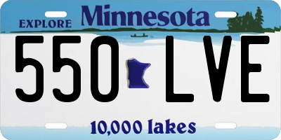 MN license plate 550LVE
