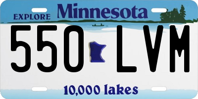 MN license plate 550LVM