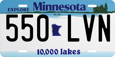 MN license plate 550LVN
