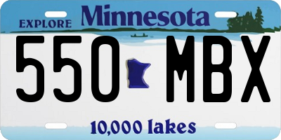 MN license plate 550MBX