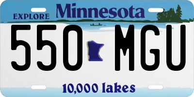 MN license plate 550MGU