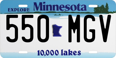 MN license plate 550MGV