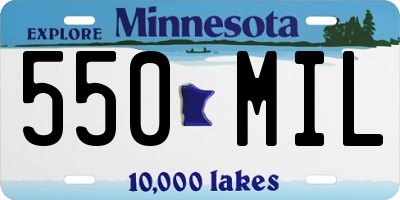 MN license plate 550MIL
