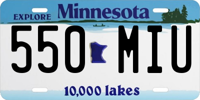 MN license plate 550MIU