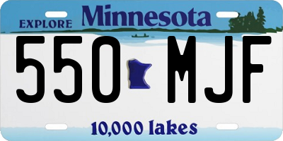 MN license plate 550MJF