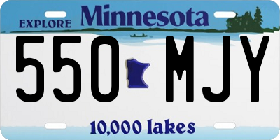 MN license plate 550MJY