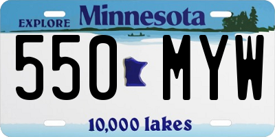 MN license plate 550MYW