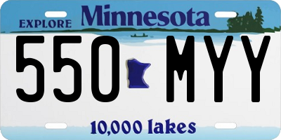 MN license plate 550MYY