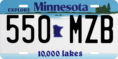 MN license plate 550MZB