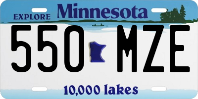 MN license plate 550MZE