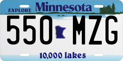 MN license plate 550MZG