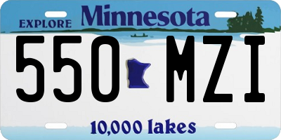 MN license plate 550MZI