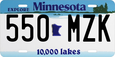 MN license plate 550MZK
