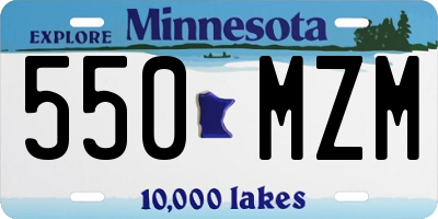 MN license plate 550MZM