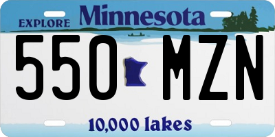 MN license plate 550MZN