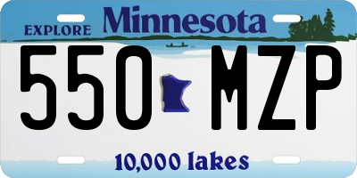 MN license plate 550MZP