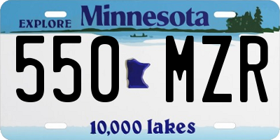 MN license plate 550MZR