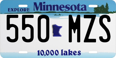 MN license plate 550MZS