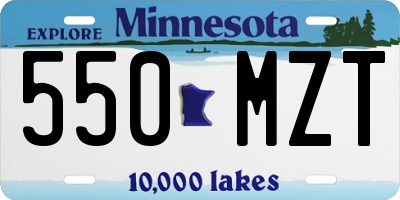 MN license plate 550MZT