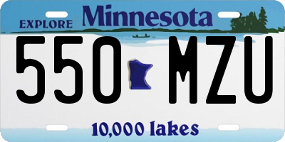 MN license plate 550MZU