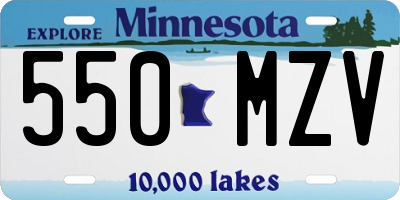 MN license plate 550MZV