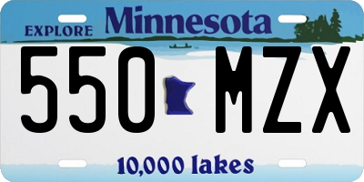 MN license plate 550MZX