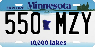 MN license plate 550MZY
