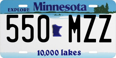MN license plate 550MZZ