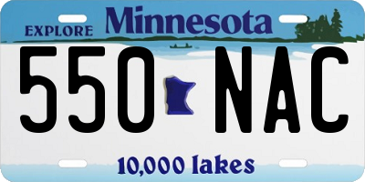 MN license plate 550NAC