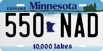 MN license plate 550NAD