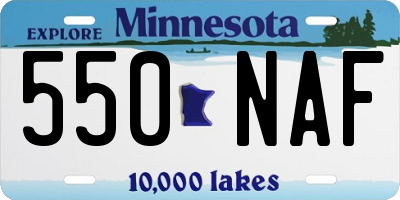 MN license plate 550NAF