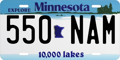 MN license plate 550NAM