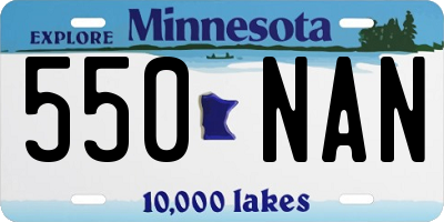 MN license plate 550NAN